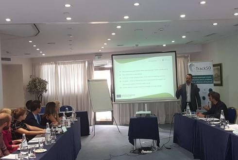 Haris Doukas presenting PARIS REINFORCE at the C-Track 50 EU roundtable