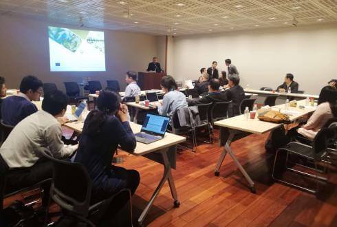 Alexandros Nikas presenting PARIS REINFORCE at the 2019 International Workshop of EMF 35 JMIP