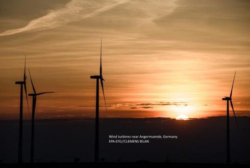 Wind turbines near Angermuende, Germany. EPA-EFE//CLEMENS BILAN